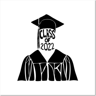 Class of 2022 Graduation Cap and Gown in Black Posters and Art